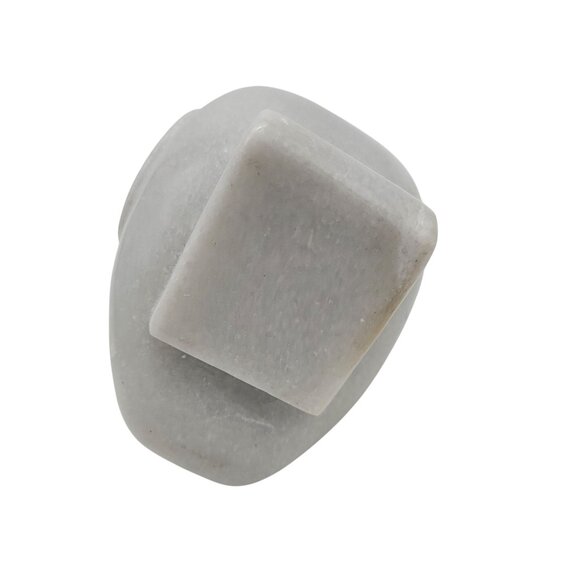 Carved White Marble Penguin Sculpture 8" Tall - Picture 5 of 6